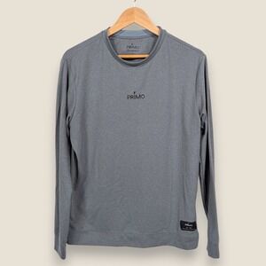 Primo Long Sleeve Performance Shirt Men Medium Gray Golf Activewear Stretch
